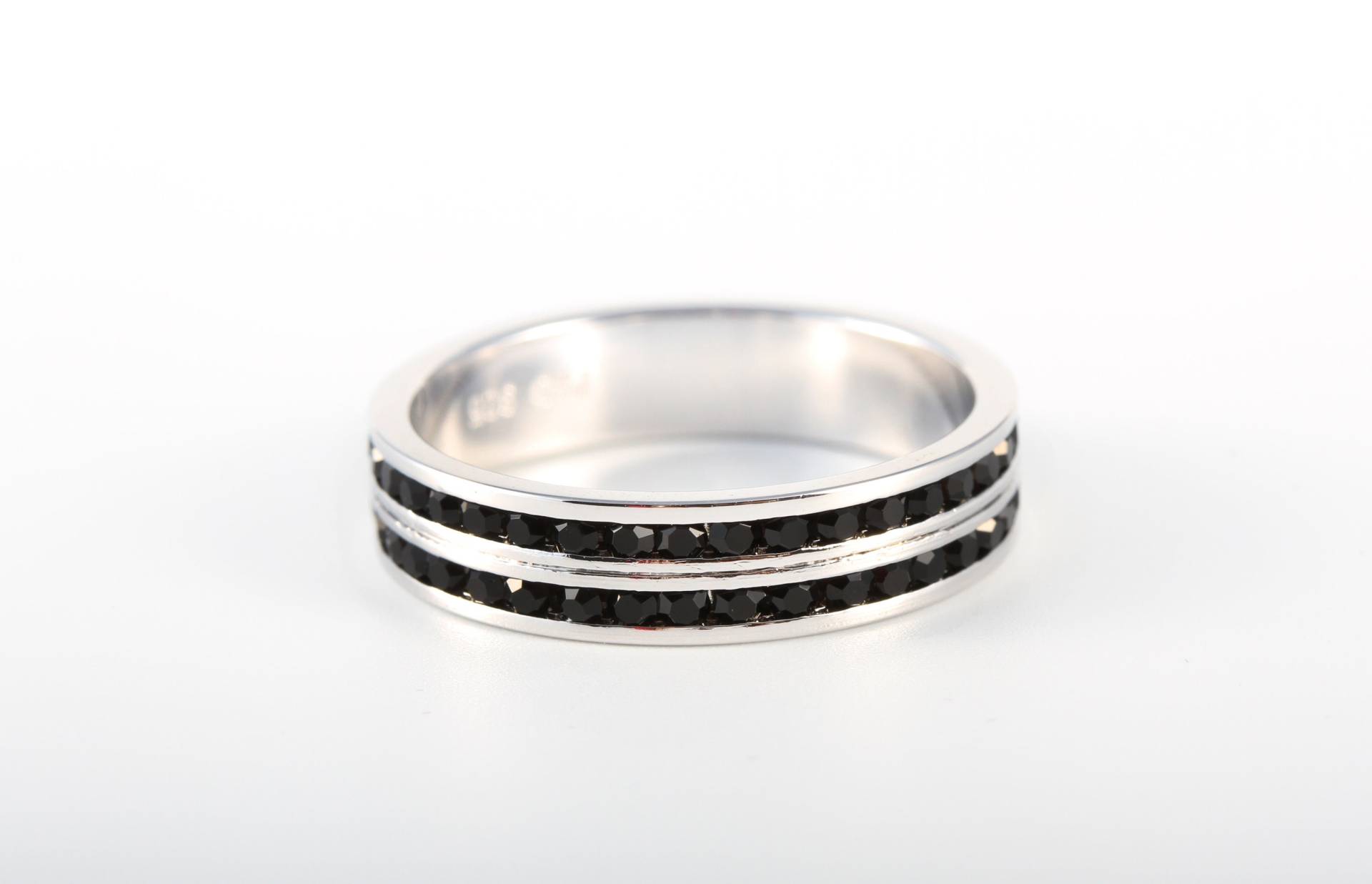 Schwarzes Swarovski Kristall Sterling Silber Eternity Ring Set - Ehering Verlobungsring Schwarzes Swarovski Kristall Sterling Silber Eternity Ring Set - Ehering Verlobungsring von TraditionsJewelryCo