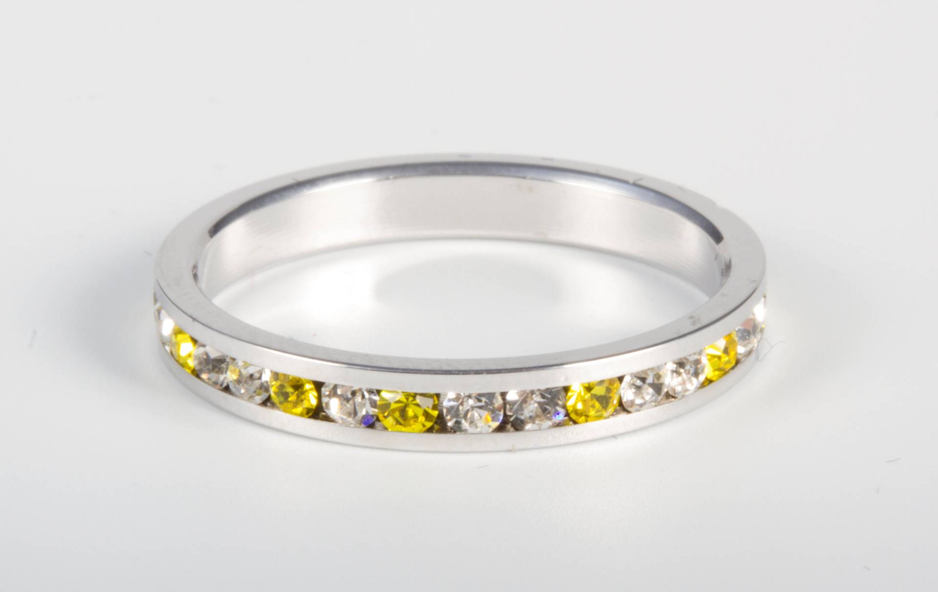 Sterling Silber Citrin Gelb Und Klar Swarovski Kristall Eternity Ring - Stapelring Hochzeitsband Handgemachter Verlobungsring Sterling Silber Citrin Gelb Und Klar Swarovski Kristall Eternity Ring - Stapelring Hochzeitsband Handgemachter Verlobungsring von TraditionsJewelryCo