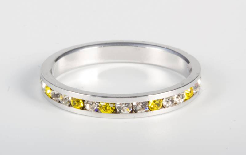 Sterling Silber Citrin Gelb Und Klar Swarovski Kristall Eternity Ring - Stapelring Hochzeitsband Handgemachter Verlobungsring Sterling Silber Citrin Gelb Und Klar Swarovski Kristall Eternity Ring - Stapelring Hochzeitsband Handgemachter Verlobungsring von TraditionsJewelryCo