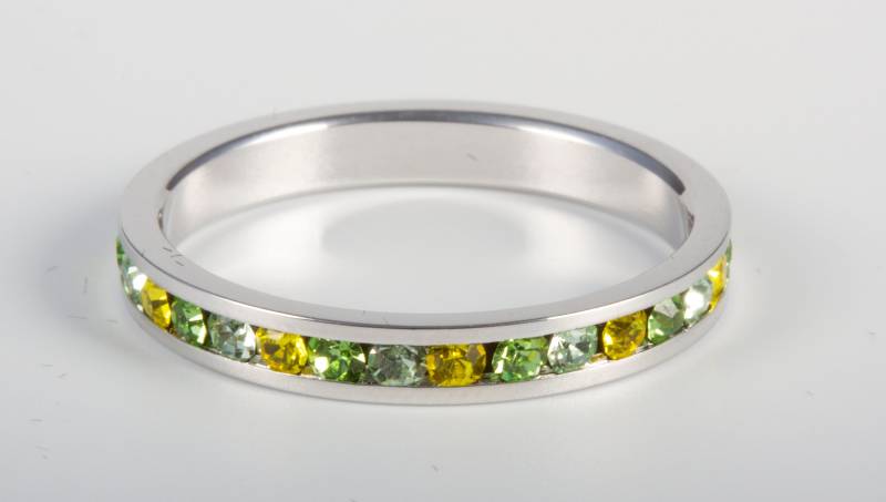 Sterling Silber Grün Tonal & Gelb Kanal Set Eternity Ring - Stapelring Trauring Handgemachter Verlobungsring Sterling Silber Grün Tonal & Gelb Kanal Set Eternity Ring - Stapelring Trauring Handgemachter Verlobungsring von TraditionsJewelryCo