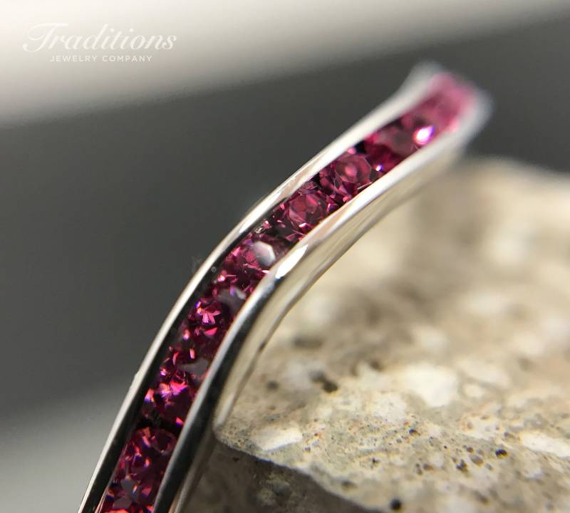 Sterling Silber Rosa Turmalin Swarovski Oktober Geburtsstein Stapelbarer Wellenring - Stapelring Hochzeitsband Handgemachter Verlobungsring Sterling Silber Rosa Turmalin Swarovski Oktober Geburtsstein Stapelbarer Wellenring - Stapelring Hochzeitsband Handgemachter Verlobungsring von TraditionsJewelryCo