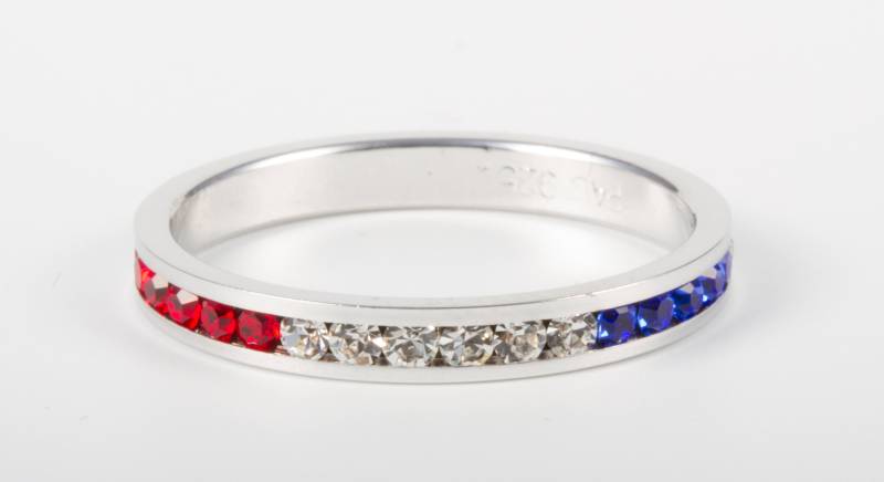 Sterling Silber Swarovski Crystal Channel Set Stapelring, Eternity Band, Ring Sterling Silber Swarovski Crystal Channel Set Stapelring, Eternity Band, Ring von TraditionsJewelryCo