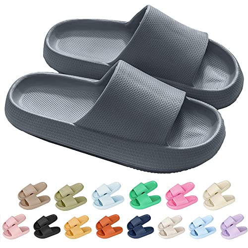 Trafagala Hausschuhe Damen Herren Airfoot Cloud Schlappen Cozy Slides Sommer Wolkenschuhe Bequeme Rutschfeste Badelatschen Badeschlappen FüR Langes Stehen Sandalen Plateau von Trafagala