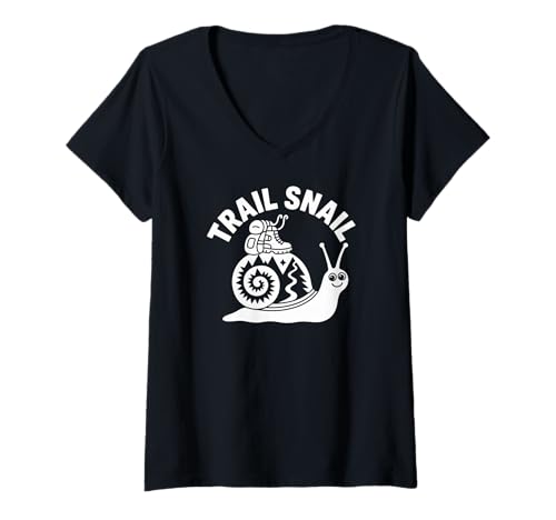 Damen Trail Schnecke Wandern Humor Slow Hiker Rucksackreisen T-Shirt mit V-Ausschnitt Damen Trail Schnecke Wandern Humor Slow Hiker Rucksackreisen T-Shirt mit V-Ausschnitt von Trail Hiking Snail Slow Hiker Trekking Humor