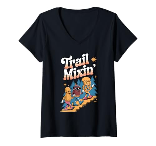 Damen Trailmix T-Shirt mit V-Ausschnitt Damen Trailmix T-Shirt mit V-Ausschnitt von Trail Mix Snack