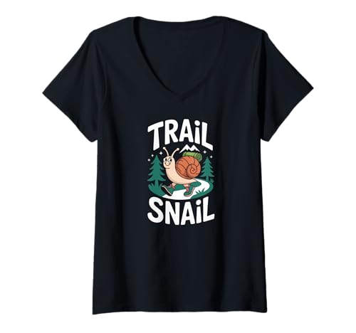 Damen Trail Schnecke Wandern Camping Lustig Outdoor Wanderer T-Shirt mit V-Ausschnitt Damen Trail Schnecke Wandern Camping Lustig Outdoor Wanderer T-Shirt mit V-Ausschnitt von Trail Snail Hiking Backpacking Outdoors