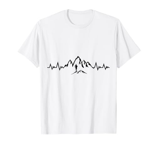 Trail Running Man, Running Heartbeat, Puls, Runner T-Shirt von Trail running & mountain sports