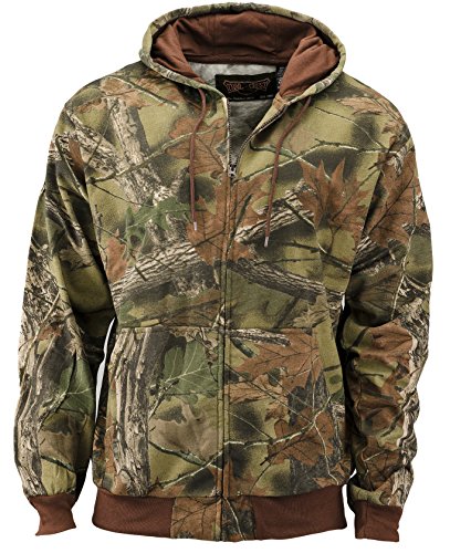 Trail Crest Herren Camo Zip Full Zip Up Hooded Sweatshirt Jagd Jacke, Herren, camouflage von TrailCrest