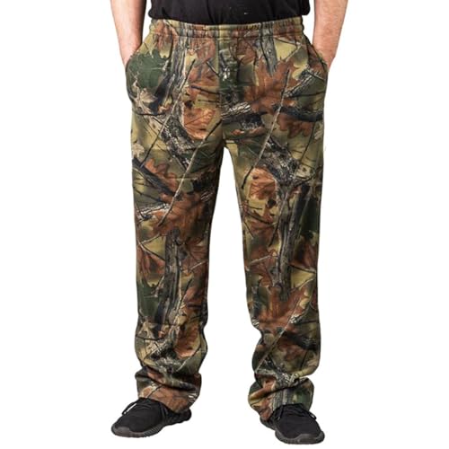 TrailCrest Treel Mossy Sweatpants für die Jagd, offene Unterseite, Eiche/Camo, Highland Timber Camo, Klein von TrailCrest