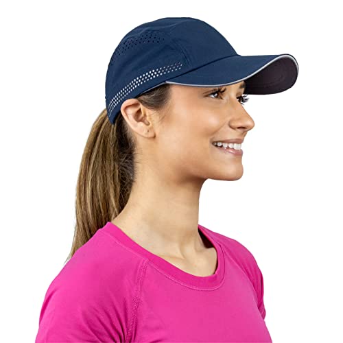 TrailHeads Cap Damen zum Joggen – Recyceltes Sport Cappy Frauen – Cap Damen Sommer - Marineblau von TrailHeads