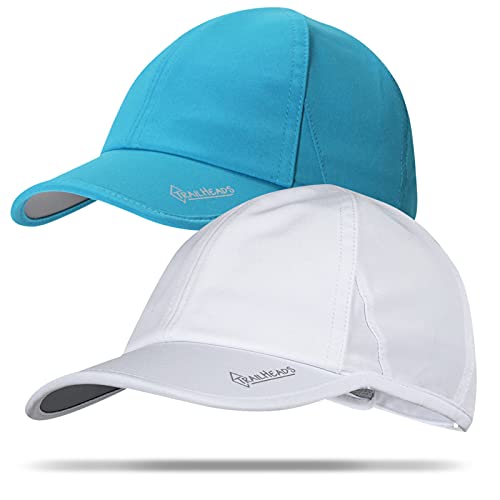 TrailHeads Damen Laufmütze mit UV-Schutz | UPF 50 Hüte | Sommermützen für Frauen | Outdoormützen, Weiß und Tropical Teal, Einheitsgröße von TrailHeads