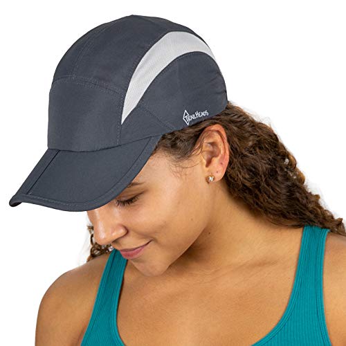 TrailHeads Faltbare Laufkappe für Damen | Kappe Damen Sommer mit UV-Schutz - Anthrazit von TrailHeads