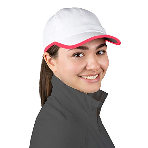 TrailHeads Laufkappe mit UV-Schutz | Kappe Damen | Damen Cap |Schirmmütze Damen - Weiß/Korallenrot von TrailHeads