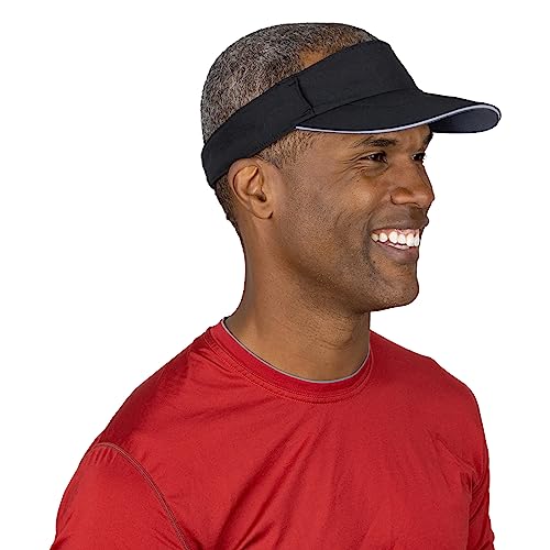 TrailHeads Visor Cap Herren – Sonnenvisier zum Laufen, Golf und Tennis - Recycelt - Schwarz von TrailHeads