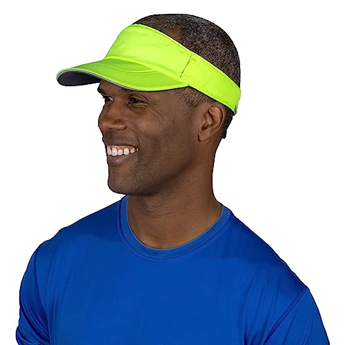 TrailHeads Visor Cap Herren – Sonnenvisier zum Laufen, Golf und Tennis - Recycelt - Warngelb von TrailHeads