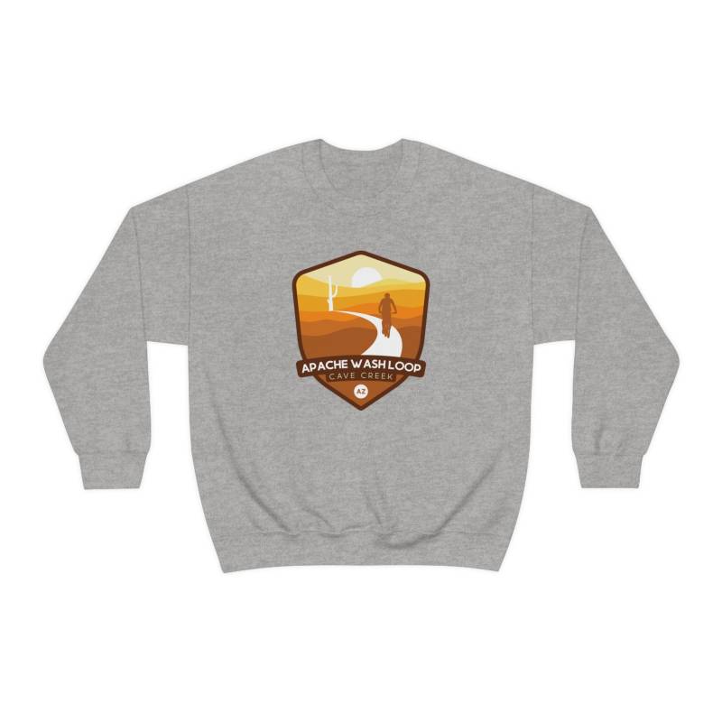 Apache Wash Loop - Cave Creek, Arizona Unisex Heavy Blend Crewneck Sweatshirt von TrailMemories