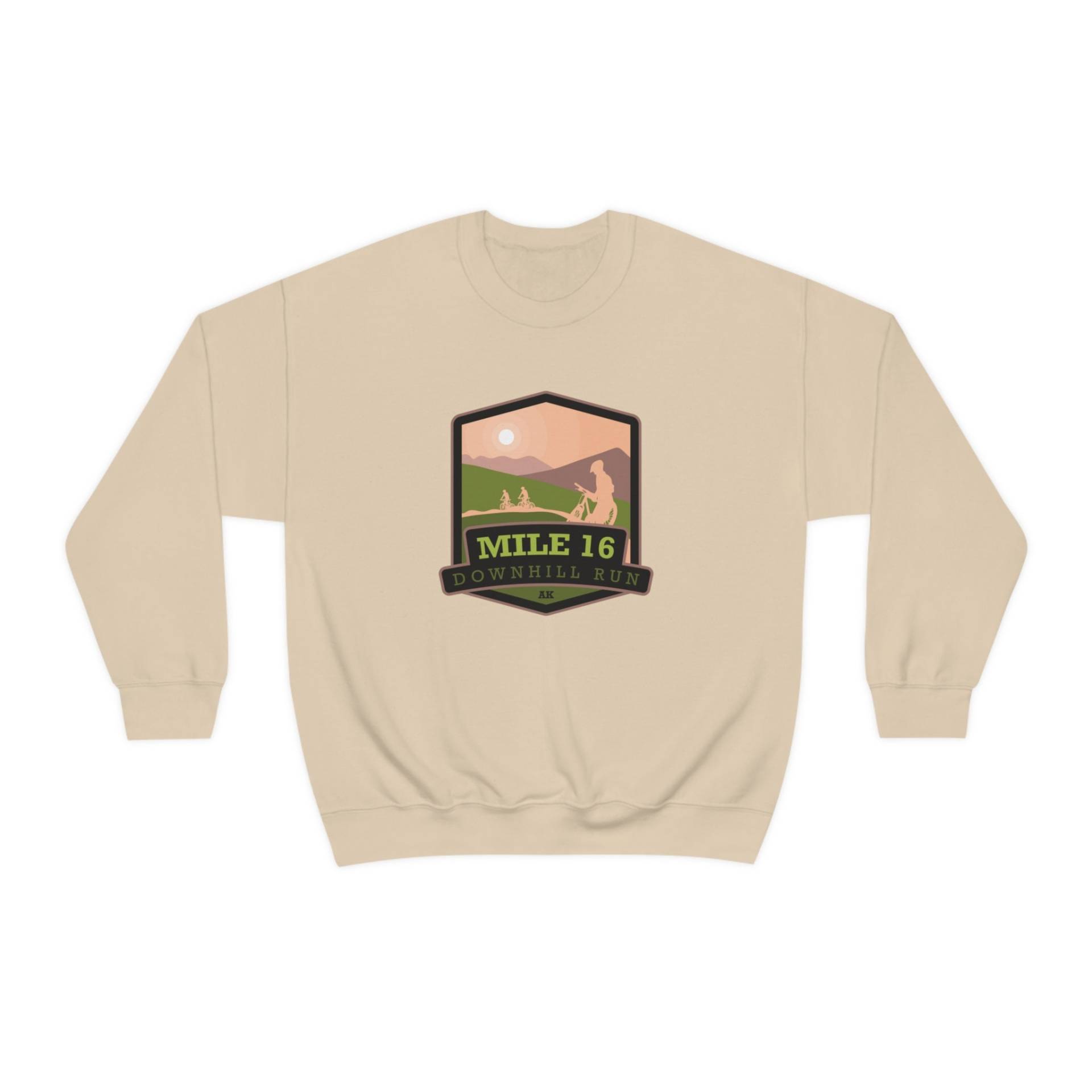 Mile 16 Downhill Run - Alaska Unisex Heavy Blend Crewneck Sweatshirt von TrailMemories