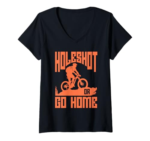 Damen Holeshot oder Go Home Biking Design T-Shirt mit V-Ausschnitt Damen Holeshot oder Go Home Biking Design T-Shirt mit V-Ausschnitt von Trailblazer Gear
