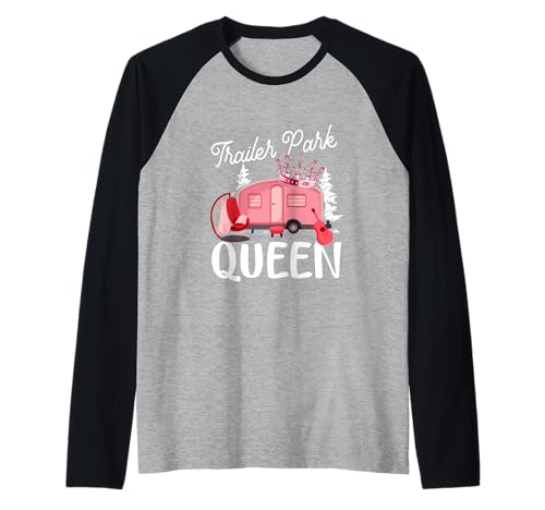 Damen Trailer Park Queen Funny Pink Girl RV Camping Reisen Raglan von Trailer Park Queen Pink Girl RV Camping Travel