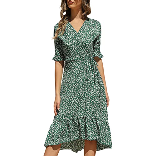 Trailrest Strandkleider Kurz Damen Sommer, Kleider Damen Festlich Sommerkleid Damen Lang Boho Blumenkleid Damen Sommer Rosa Summer Clothes for Women Freizeitkleidung von Trailrest