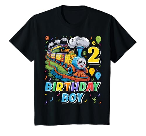 Kinder Birthday Boy Train 2 Years Old 2nd Birthday Party Train T-Shirt Kinder Birthday Boy Train 2 Years Old 2nd Birthday Party Train T-Shirt von Train 2nd Birthday Gifts Co.