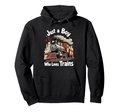 Just a Boy Who Loves Trains, Dampflok Kinder Pullover Hoodie von Train Lover Apparel