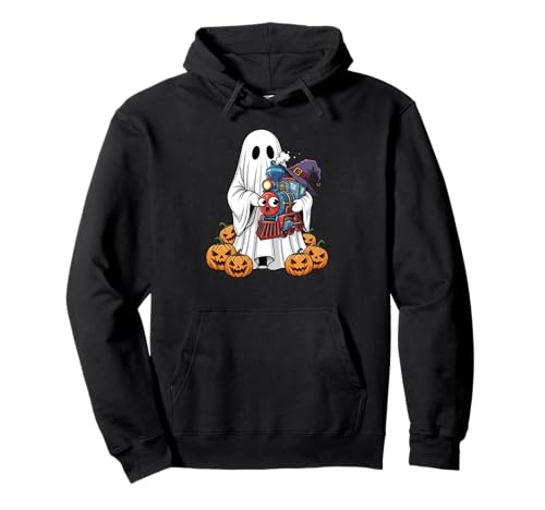 Lustiger Geist Kürbis Halloween Zug Kinder Herren Damen Pullover Hoodie Lustiger Geist Kürbis Halloween Zug Kinder Herren Damen Pullover Hoodie von Train Lovers Cute Halloween Outfits for Boy Girl