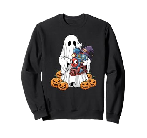 Lustiger Geist Kürbis Halloween Zug Kinder Herren Damen Sweatshirt Lustiger Geist Kürbis Halloween Zug Kinder Herren Damen Sweatshirt von Train Lovers Cute Halloween Outfits for Boy Girl