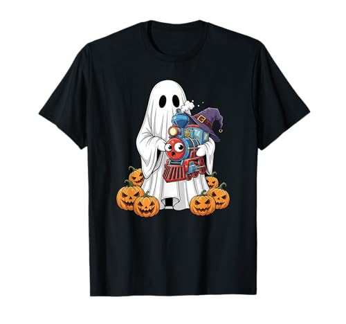 Lustiger Geist Kürbis Halloween Zug Kinder Herren Damen T-Shirt Lustiger Geist Kürbis Halloween Zug Kinder Herren Damen T-Shirt von Train Lovers Cute Halloween Outfits for Boy Girl