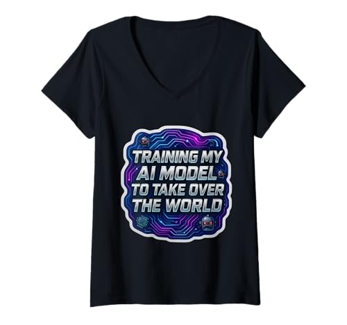 Damen Ich trainiere Mein KI-Modell, um die Welt zu erobern Lustiger Ingenieur T-Shirt mit V-Ausschnitt Damen Ich trainiere Mein KI-Modell, um die Welt zu erobern Lustiger Ingenieur T-Shirt mit V-Ausschnitt von Training My AI Model Take Over The World Products