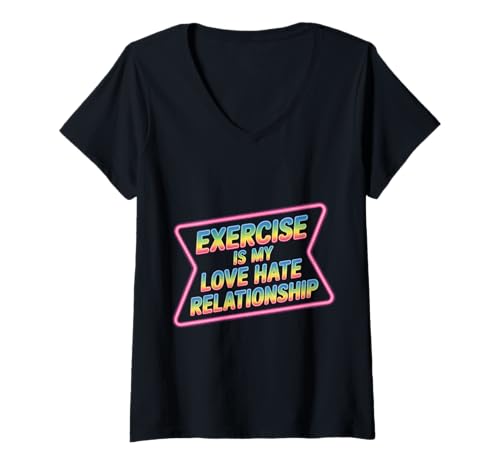 Damen Exercise is My Love Hate Relationship Workout Fitness - T-Shirt mit V-Ausschnitt Damen Exercise is My Love Hate Relationship Workout Fitness - T-Shirt mit V-Ausschnitt von Trainingsbeziehung Humor