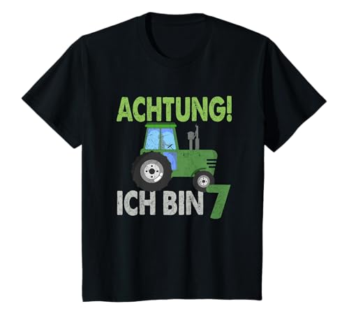 7. Geburtstag für Kinder Tractor 7 Jahre Alte Junge Traktor T-Shirt von Traktor 7. Geburtstag Geschenke Jungen