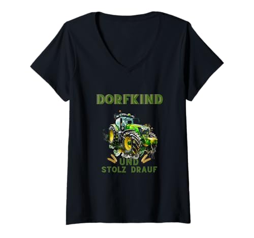 Damen Traktor Deutz für das Dorfkind I Landwirtschaft Kinder T-Shirt mit V-Ausschnitt Damen Traktor Deutz für das Dorfkind I Landwirtschaft Kinder T-Shirt mit V-Ausschnitt von Traktor Deutz für das Dorfkind I Landwirtschaft