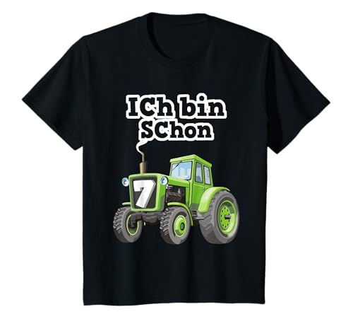Kinder Traktor 7. Geburtstag Junge 7 Jahre Trecker Ich bin schon 7 T-Shirt von Traktor Ich bin schon 7