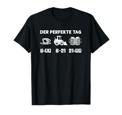 Das Perfekte Tag Traktor Bauernhof Landwirt Männer Jungen T-Shirt von BK Traktor Shirts Bauer Traktorist Geschenke
