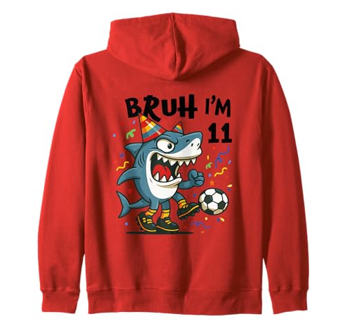 Tralalero Tralala Italian Brainrot Boy Soccer 11th Birthday Kapuzenjacke von Tralalero Meme Birthday Co.