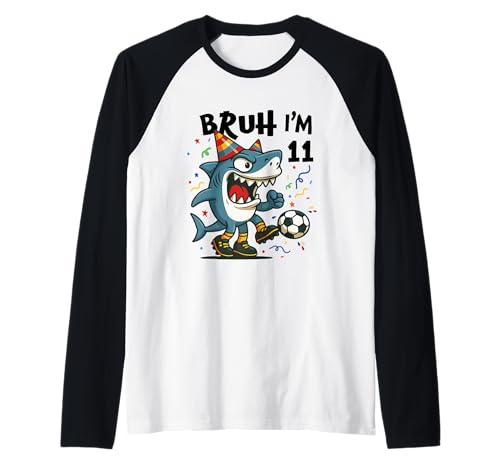 Tralalero Tralala Italian Brainrot Boy Soccer 11th Birthday Raglan Tralalero Tralala Italian Brainrot Boy Soccer 11th Birthday Raglan von Tralalero Meme Birthday Co.