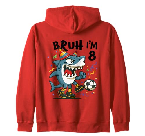 Tralalero Tralala Italian Brainrot Boy Soccer 8th Birthday Kapuzenjacke von Tralalero Meme Birthday Co.