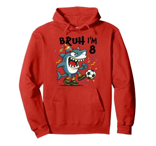 Tralalero Tralala Italian Brainrot Boy Soccer 8th Birthday Pullover Hoodie von Tralalero Meme Birthday Co.