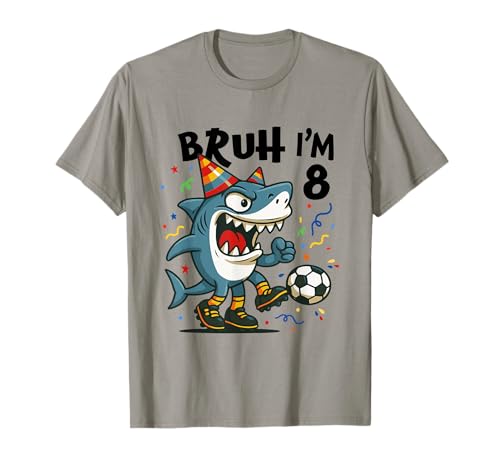 Tralalero Tralala Italian Brainrot Boy Soccer 8th Birthday T-Shirt von Tralalero Meme Birthday Co.