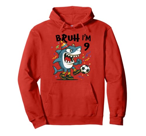 Tralalero Tralala Italian Brainrot Boy Soccer 9th Birthday Pullover Hoodie von Tralalero Meme Birthday Co.