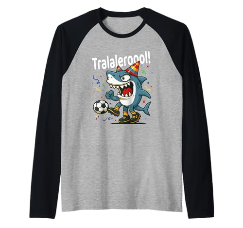 Tralalero Tralala Italian Brainrot Boys Soccer Birthday Meme Raglan von Tralalero Meme Squad