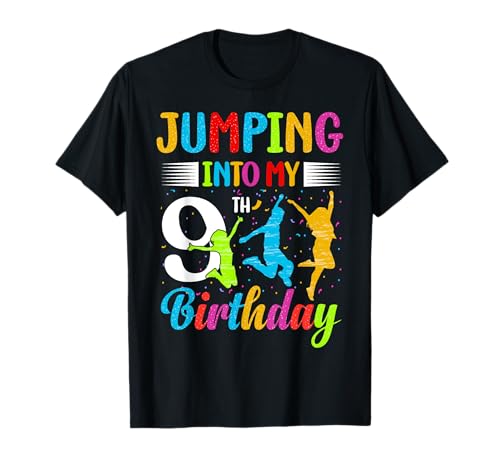 Trampolin Liebhaber 9. Geburtstag Party Springen Feier Kinder T-Shirt von Trampoline Birthday Party Lover Jump Bounce