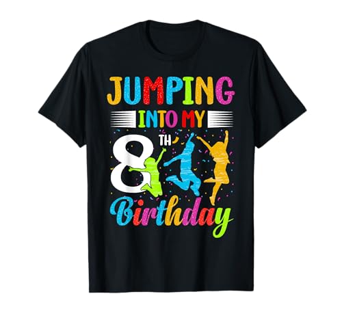 Trampolin Lover 8. Geburtstag Party Springen Feier Kinder T-Shirt von Trampoline Birthday Party Lover Jump Bounce