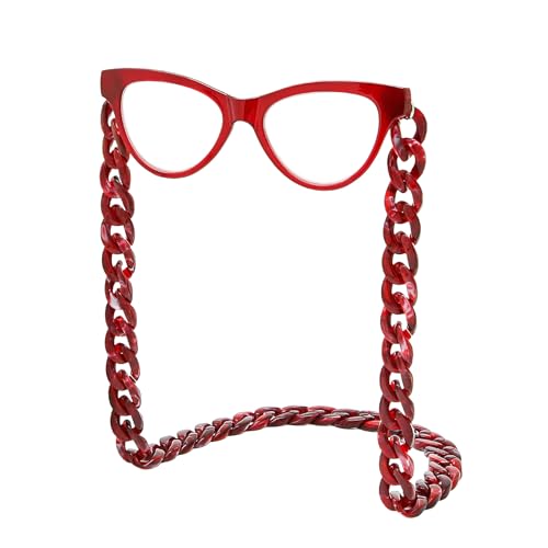 TranStep Magnetische Lesebrillenkette im Kettenstil, Taschenleser im Lorgnette-Stil mit Tasche (Weinrot, 1.5) von TranStep
