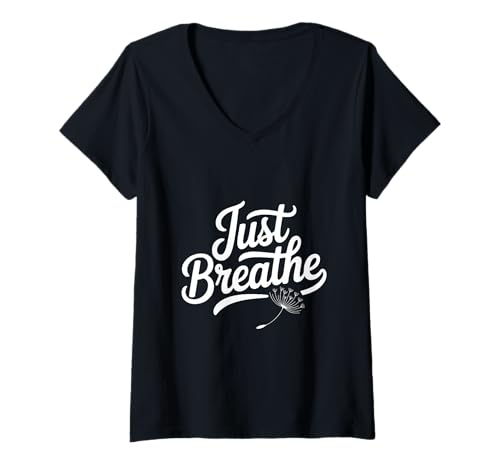 Damen Einfach atmen: Achtsame Meditations-Vibes für friedliche Seelen T-Shirt mit V-Ausschnitt Damen Einfach atmen: Achtsame Meditations-Vibes für friedliche Seelen T-Shirt mit V-Ausschnitt von Tranquil Minds Collective for Mindfulness