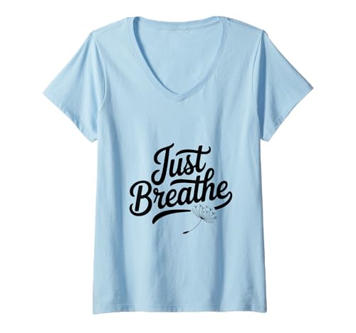 Damen Einfach atmen: Achtsame Meditations-Vibes für friedliche Seelen T-Shirt mit V-Ausschnitt Damen Einfach atmen: Achtsame Meditations-Vibes für friedliche Seelen T-Shirt mit V-Ausschnitt von Tranquil Minds Collective for Mindfulness