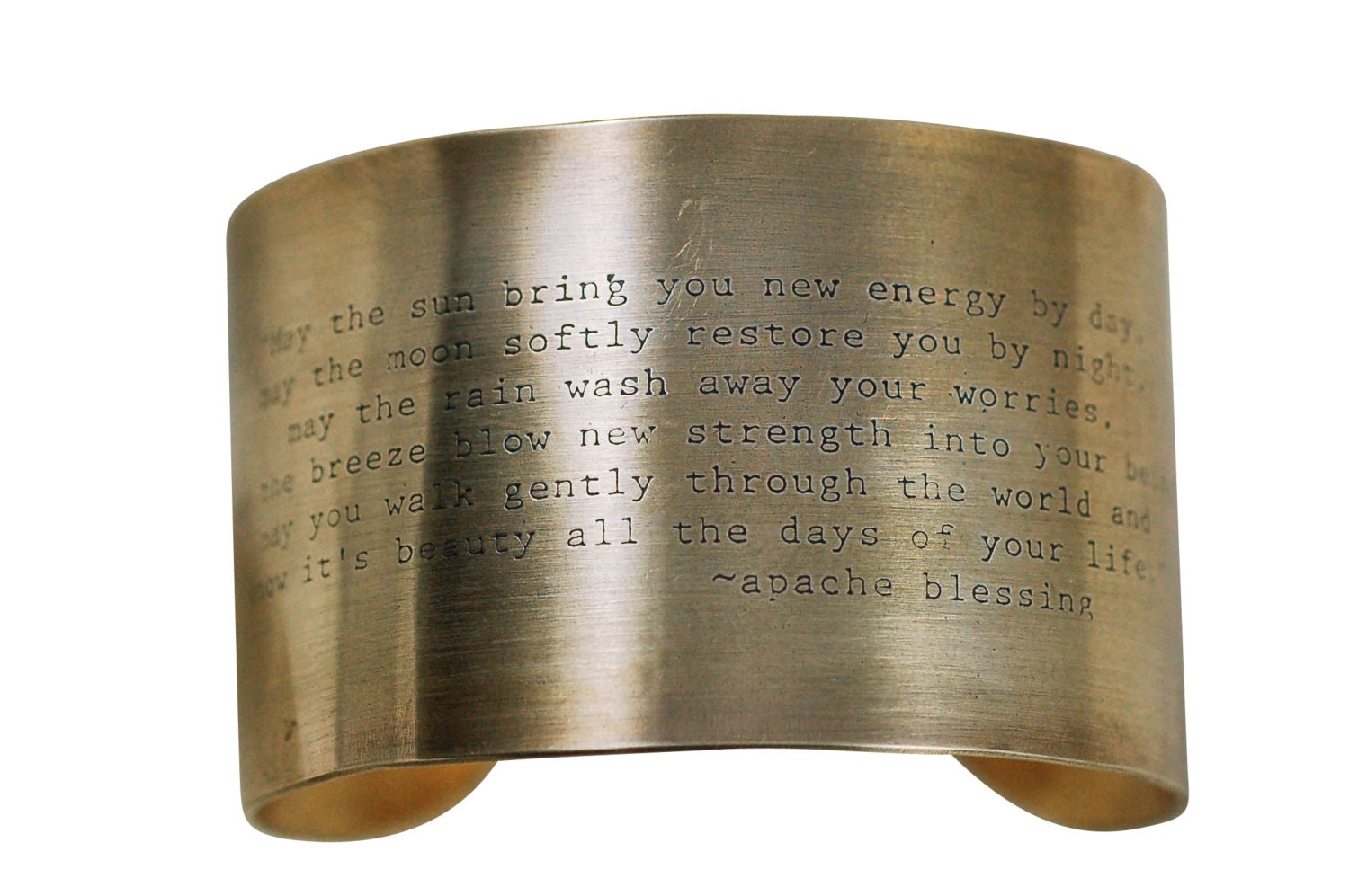 1.5"cm Armspange Aus Messing Mit Hochzeitssegen in Bronze, Silber Oder Gold Fill von TranquillaStudio