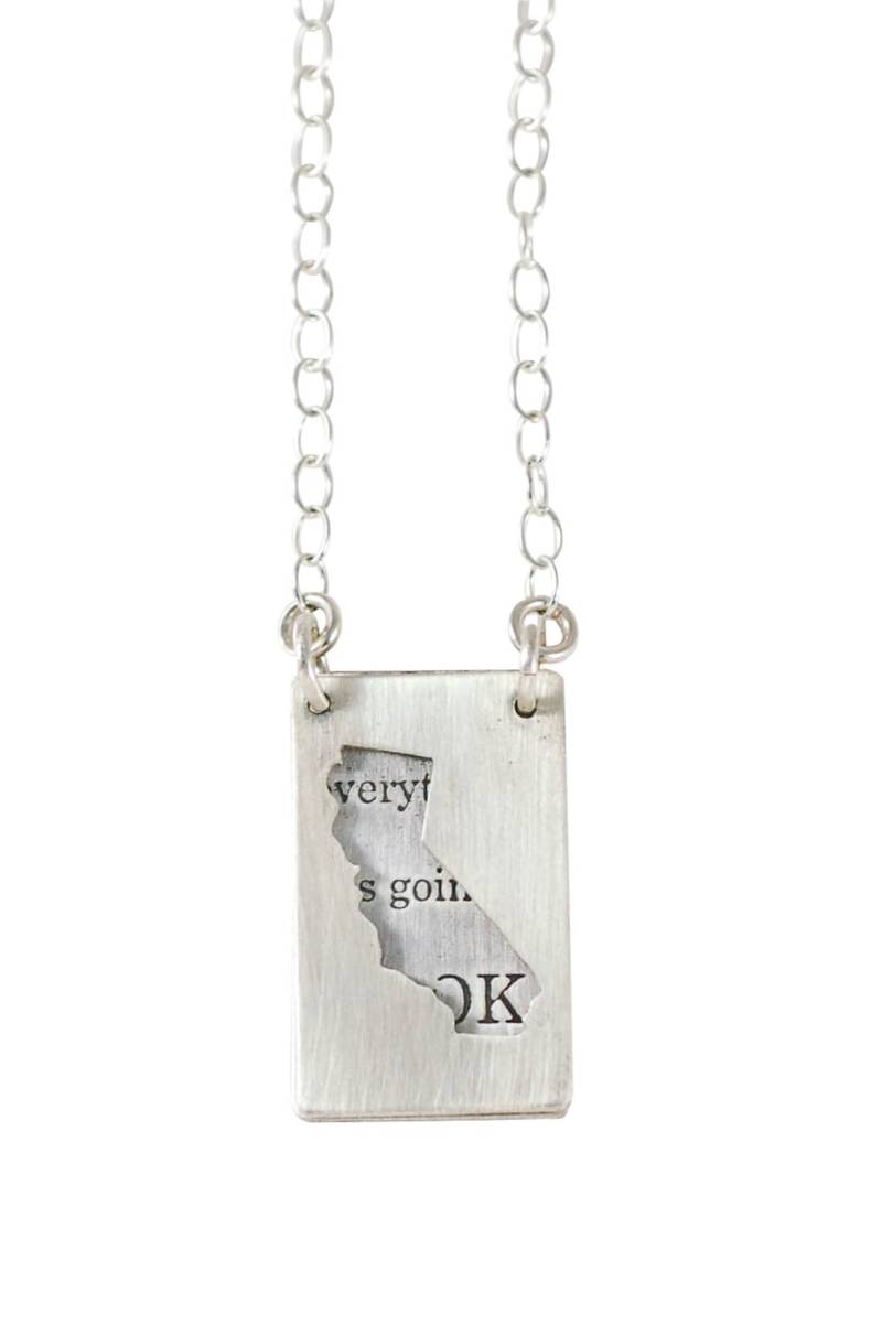 California - Alles Wird Ok Sterling Halskette von TranquillaStudio