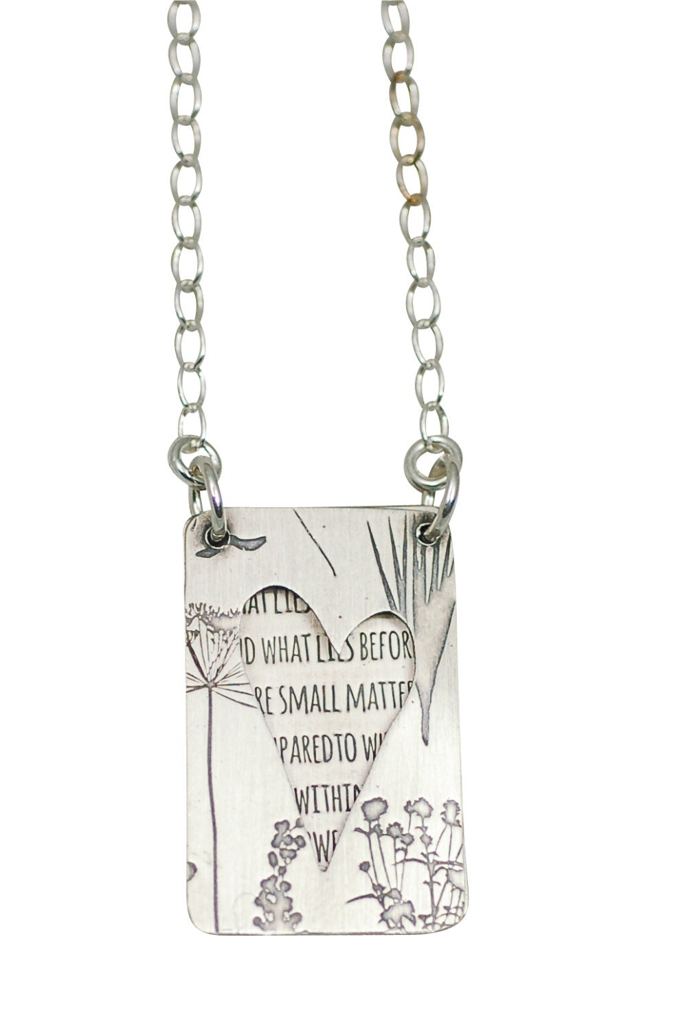 Floral Halskette, Halskette Poesie, Ralph Waldo Emerson Zitat Was Innerhalb Der Kette, Liegt Hören Mit 2 Teil, Floral von TranquillaStudio